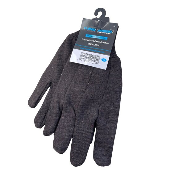 Hand Armor Brown Fleece Lined Gloves XL Thermal Extra Comfort Work Outdoor NEW - Picture 1 of 4